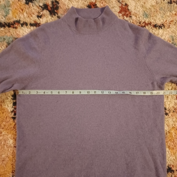 Double Cashmere Mock Neck Sweater • Charter Club • Purple • Size XL - Picture 3 of 10
